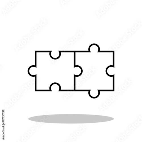 Puzzle icon in flat style. Jigsaw symbol for your web site design, logo, app, UI Vector EPS 10.