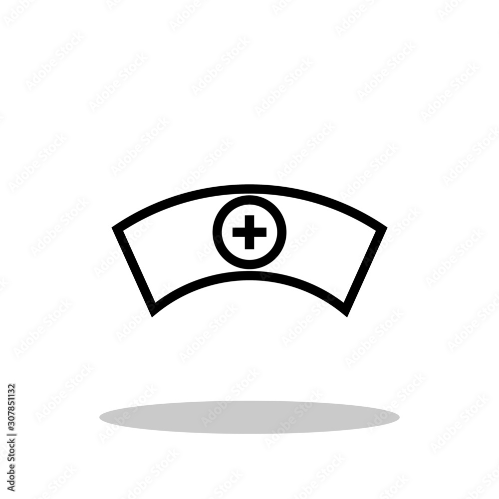 Nurse hat icon in trendy flat style 