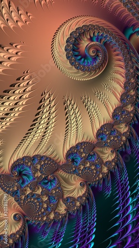 Wallpaper Mural Artfully 3D rendering fractal background Torontodigital.ca