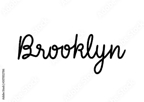 Brooklyn hand lettering on white background