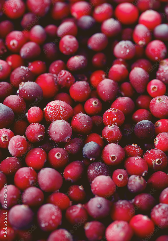 Frozen cranberries background, healthy berries Frozen cranberries background, healthy berries