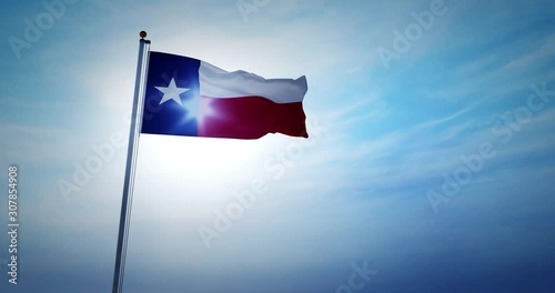 Texas flag waving represents Texan state in America USA. a banner or symbol of the patriotic States in the US - 4k