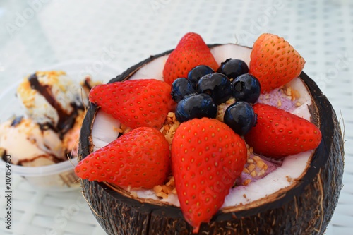 strawberries and blueberries
