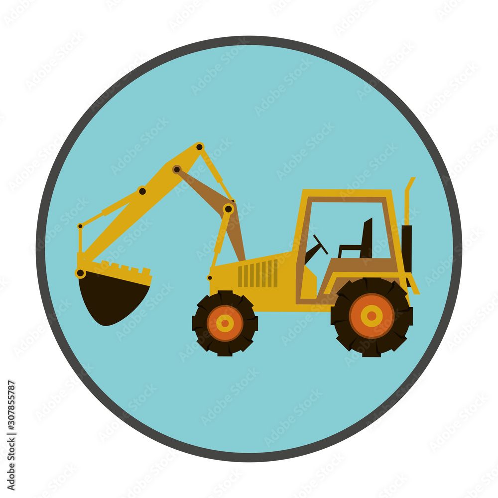 excavator construction machine vehicle icon excavator construction machine vehicle icon