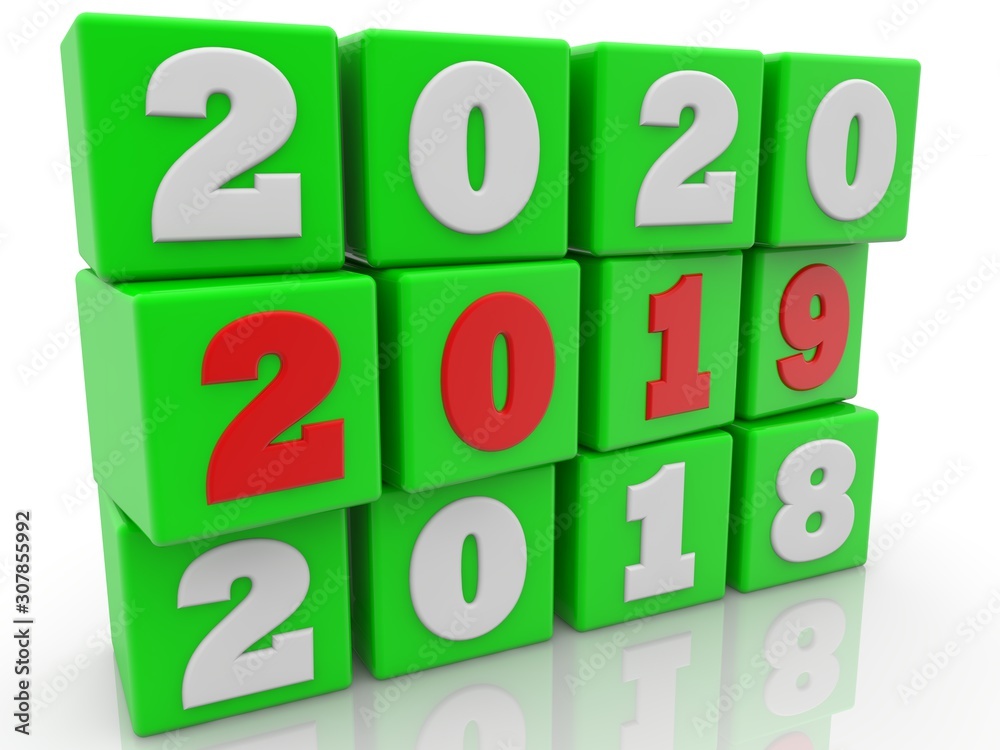 Green toy cubes with numbers Green toy cubes with numbers