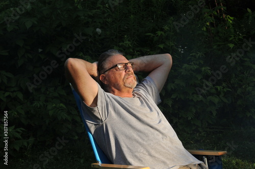 Retired Senior Citizen Relaxing in the sun