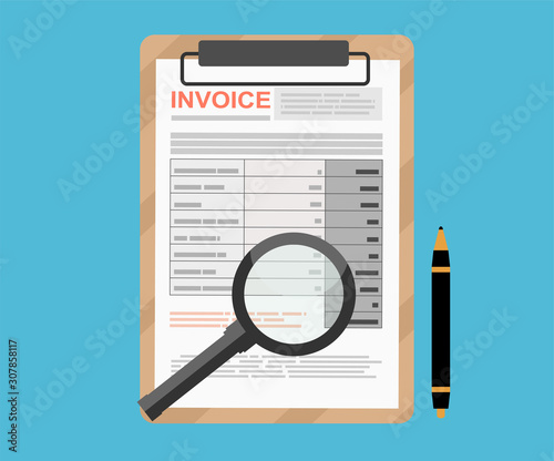 Invoice template, flat vector design 