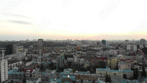 Kyiv, Ukraine. Famous travel destination Eastern Europe country. Video 4k footage. Aerial drone top vie.