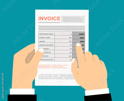 Invoice template, flat vector design 