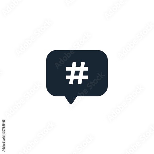 Hashtag creative icon. From Social Media Marketing icons collection. Isolated Hashtag sign on white background