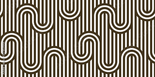 Stripy vector seamless pattern with woven lines, geometric abstract background, stripy net, optical maze, web network.