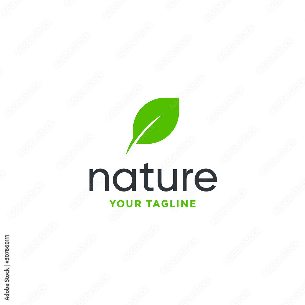 leaf nature logo design vector template on white background leaf nature logo design vector template on white background