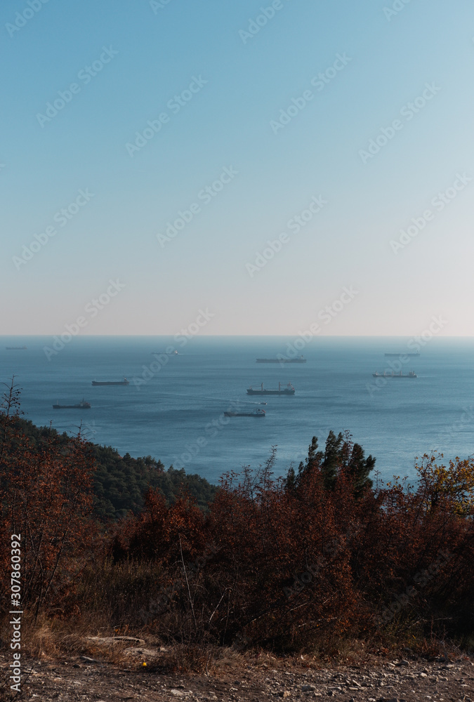  beautiful view of the sea and ships