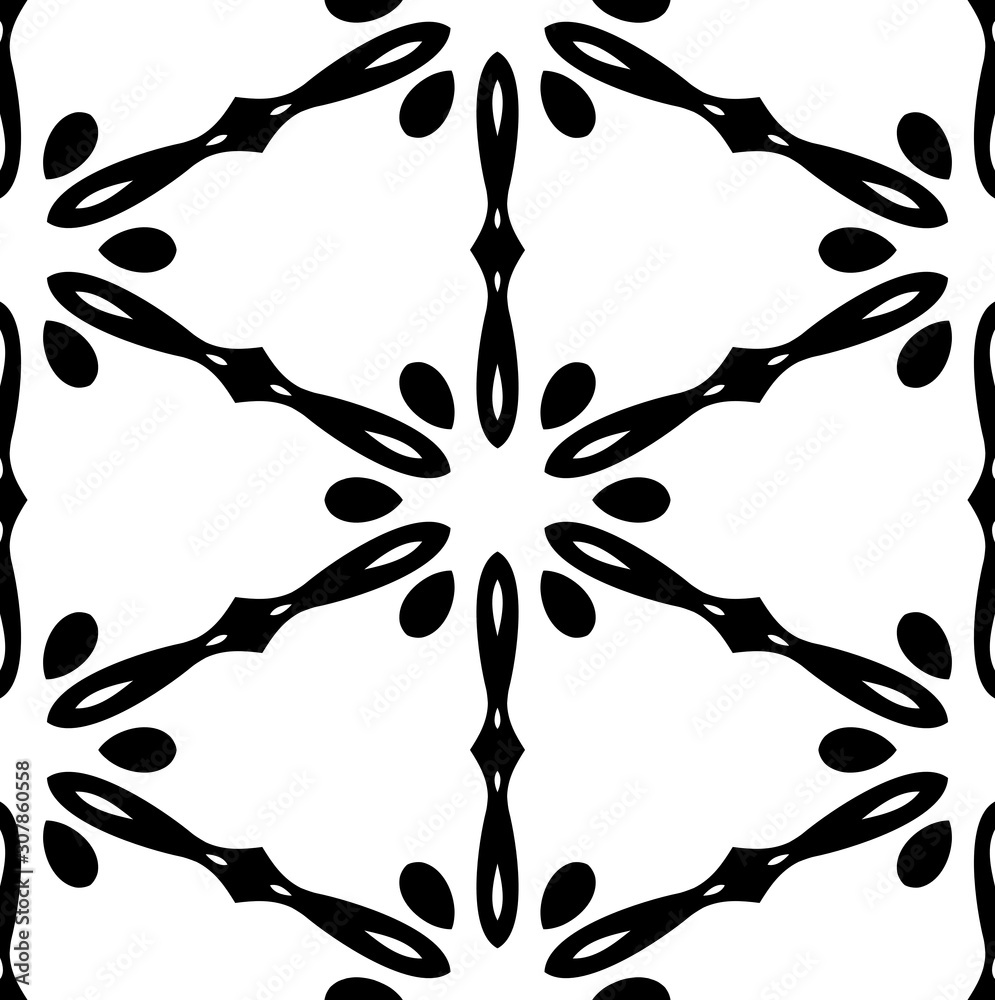 Seamless monochromatic pattern  over white background