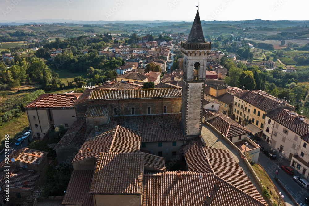Cityscape of Vinci, small town in Tuscany, Italy where Leonardno da Vinci was born