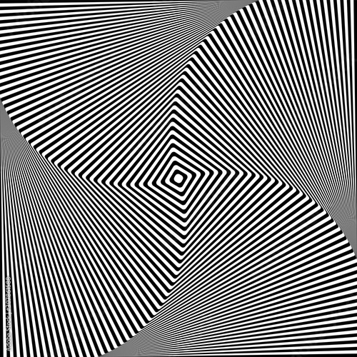 Abstract op art design. Torsion movement effect.