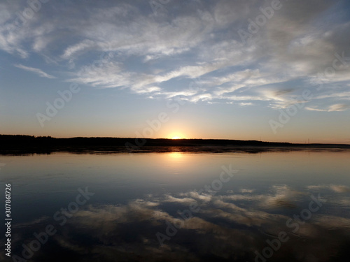  sunset over the river