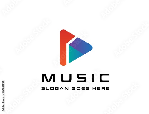 Free Download Triangle play button icon design flat illustration vector graphic - GFXLoad
