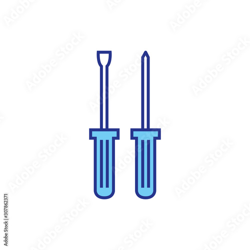 screwdriver design, Construction work repair reconstruction industry build and project theme Vector illustration