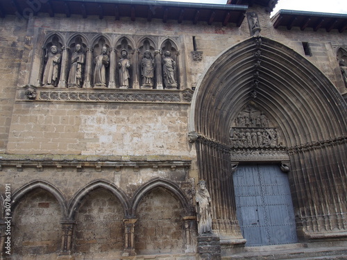 Old church on the road to Santiago de Compostela, El Camino de Santiago, Journey from Puenta la Reina to Estella, French way, Spain photo