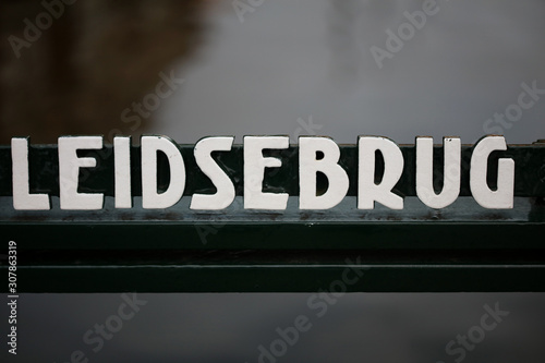 Photography Road name amsterdam leidsebrug canal macro background high quality prints