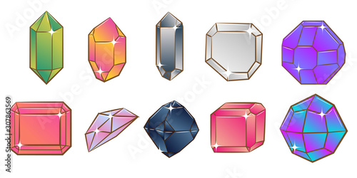 crystal vector set collection graphic clipart design
