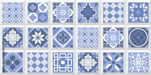 tile set of seamless patterns 
