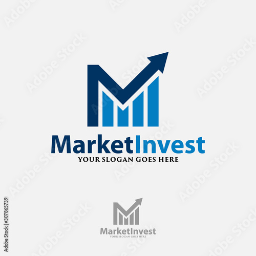 Letter M logo vector for Market / Finance, icon design template elements