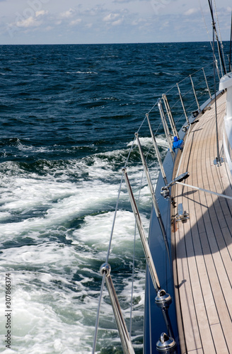Sailing. Super sailingyacht at sea. Boat.  © A