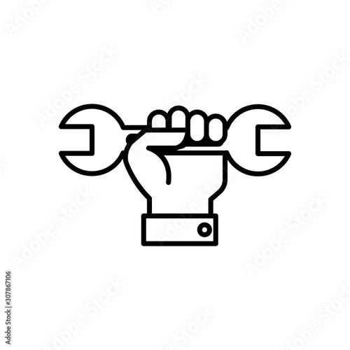 wrench design, Construction work repair reconstruction industry build and project theme Vector illustration