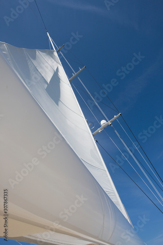 Sailing. Super sailingyacht at sea. Boat. 