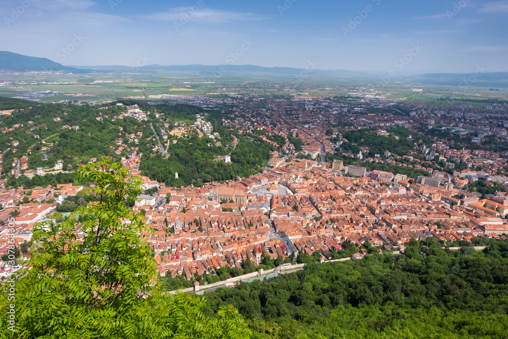 Brasov city in Transylvania, Romania, on a perfect summer day