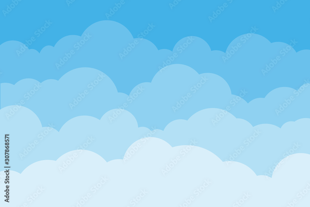 Sky and clouds. Background sky and cloud with blue color. Cartoon cloudy background. Vector illustration. Sky and clouds. Background sky and cloud with blue color. Cartoon cloudy background. Vector illustration.