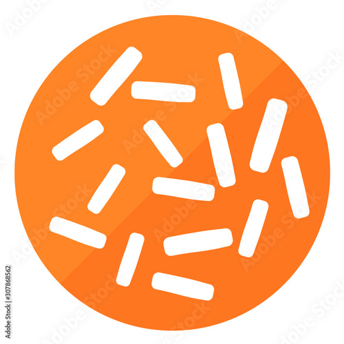 Lactobacilli good bacterial microflora of intestine vector icon on a white background