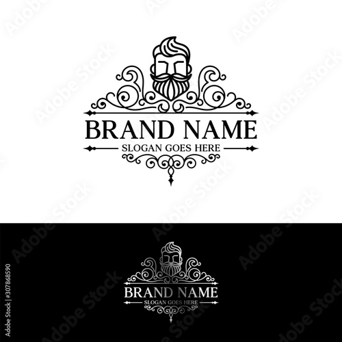 Beard Logo Design Vector Template