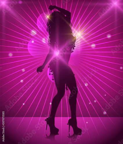 Dancer silhouette performing on stage