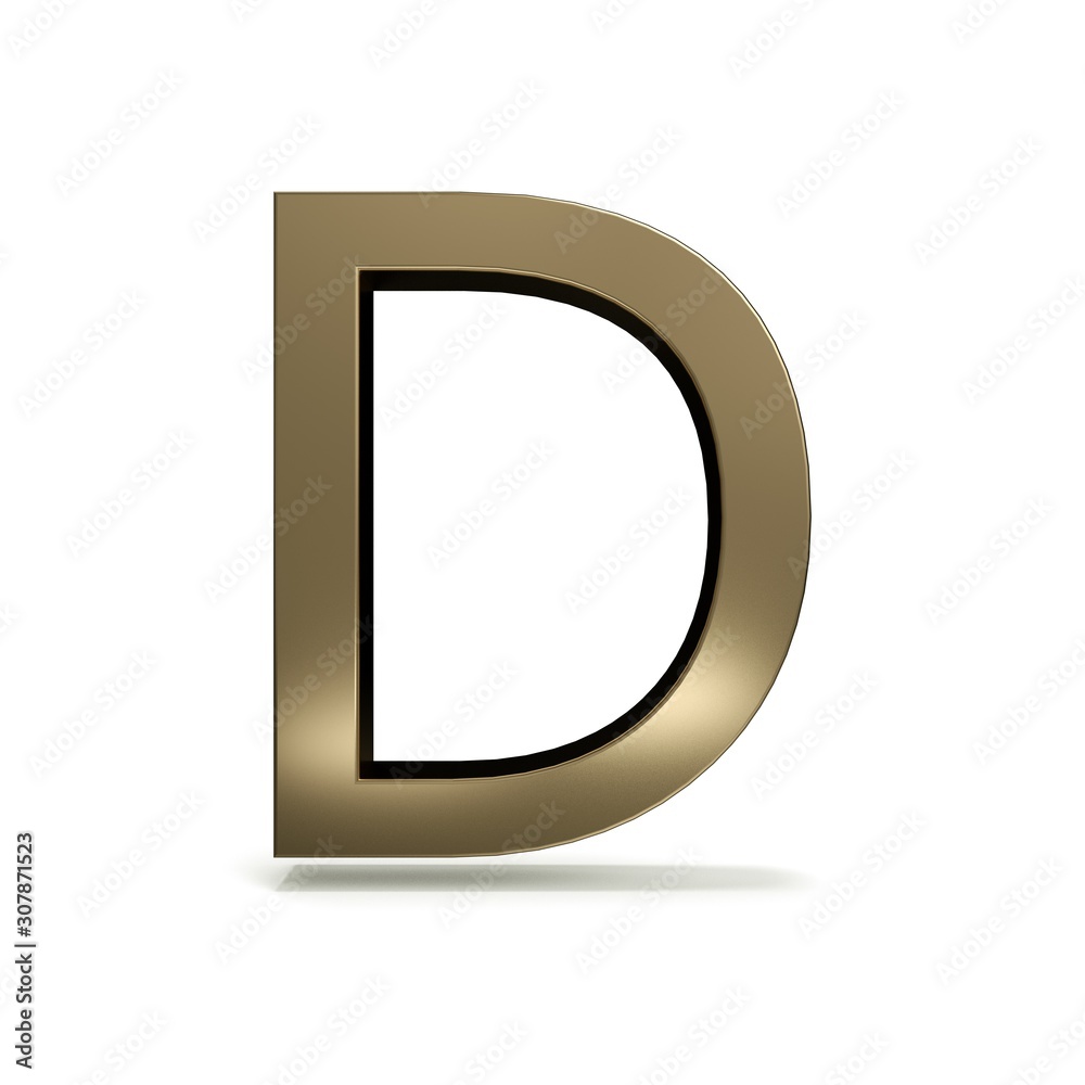 3d letter collection with white background.letter D 3d letter collection with white background.letter D