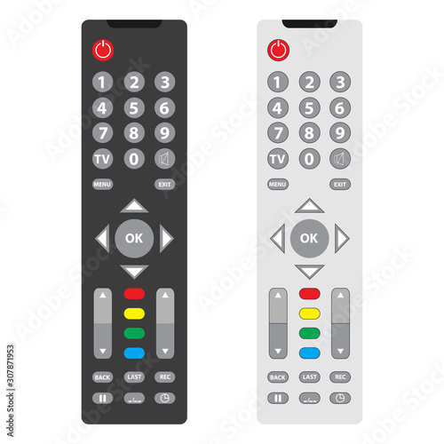 TV remote, TV remote icon. Two tv remote black and white.