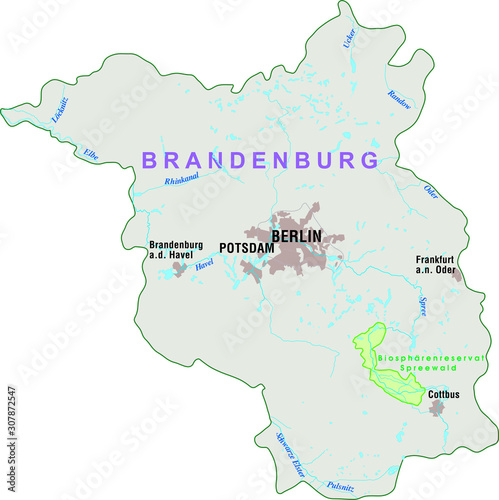 Map of the Spreewald nature reserve - Brandenburg