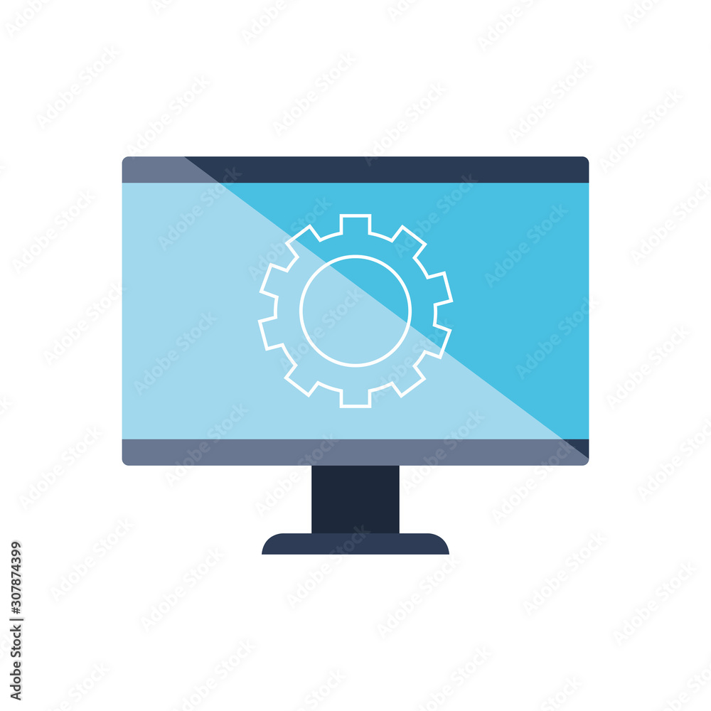 Gear inside computer design, construction work repair machine part technology industry and technical theme Vector illustration Gear inside computer design, construction work repair machine part technology industry and technical theme Vector illustration
