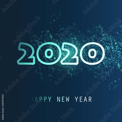 Best Wishes - New Year Card, Cover or Background Template, 2020