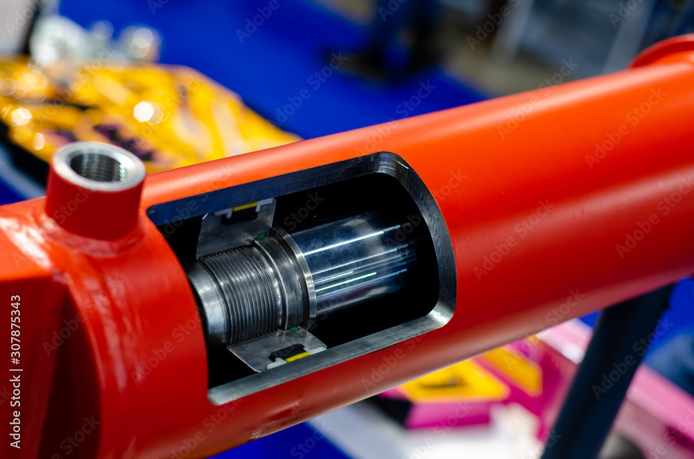 Fototapeta premium Section view of a hydraulic piston.