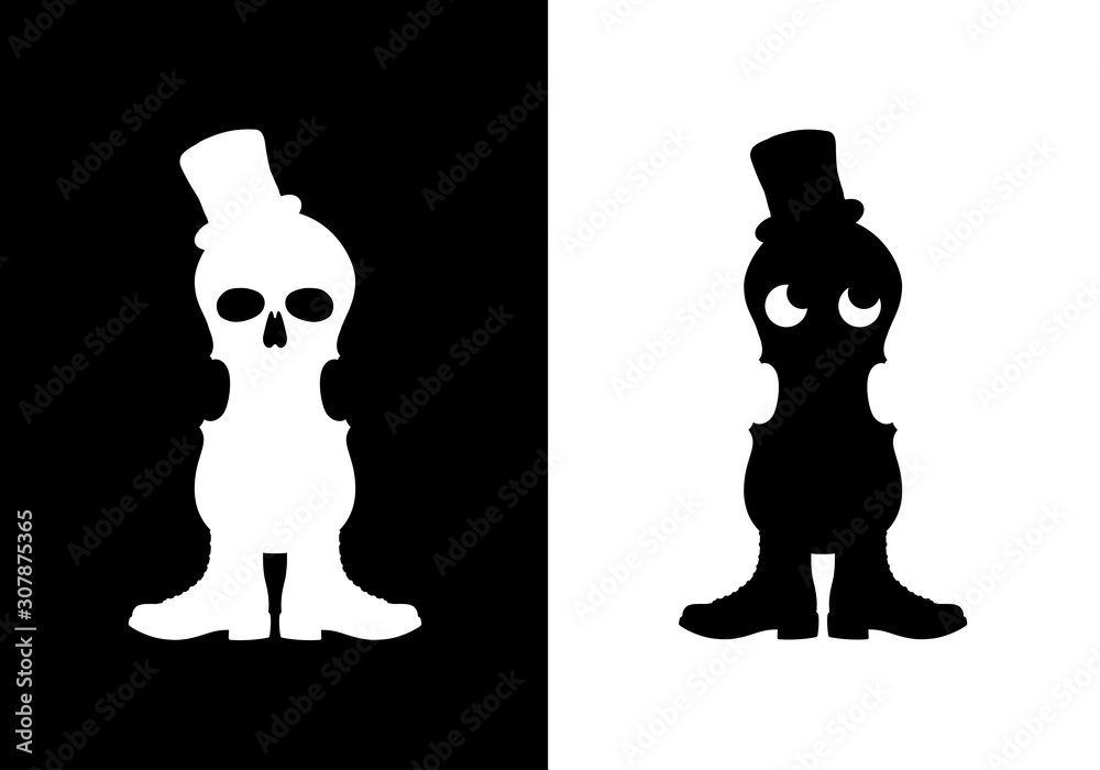 surrealist vector illustration of cute fictional character