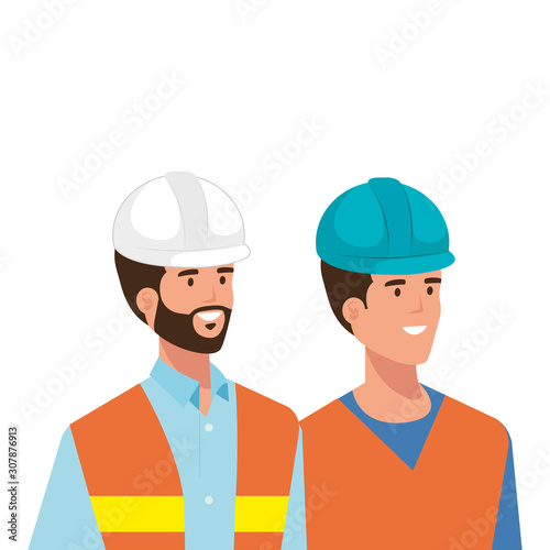 Builder and architect man design, Construction work repair reconstruction industry build and project theme Vector illustration