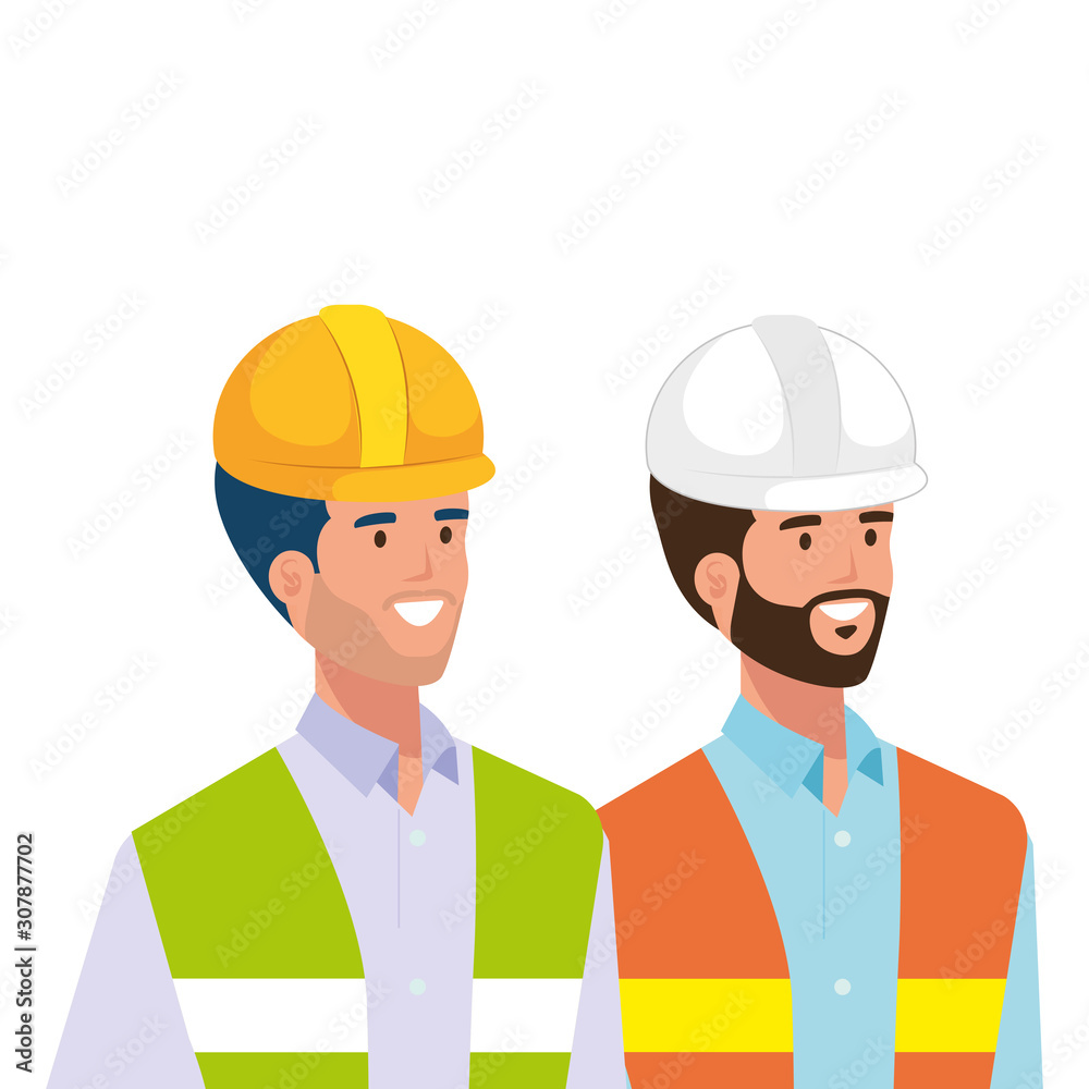 Builder and architect man design, Construction work repair reconstruction industry build and project theme Vector illustration Builder and architect man design, Construction work repair reconstruction industry build and project theme Vector illustration