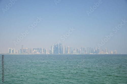 Harbour and architecture of The Pearl  Doha  Qatar  Middle East