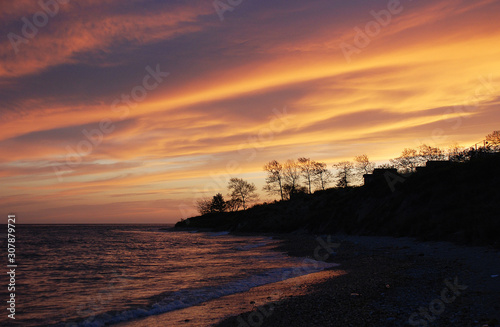sunset on beach © Barisu