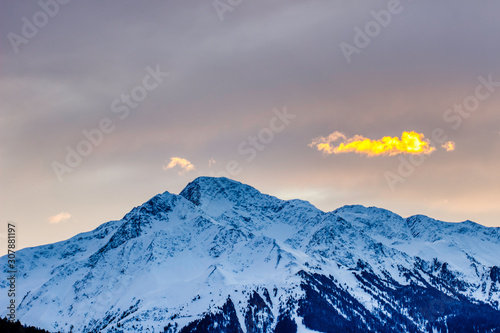 Sunset on the Austrian alps