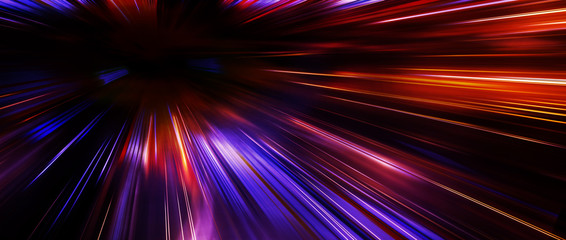 Panoramic high speed moving fast light technology concept, light abstract background