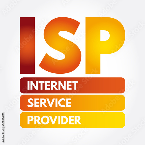 ISP - Internet Service Provider acronym, technology concept background